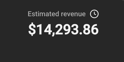 YouTube Studio: расчётный доход $14,293.86